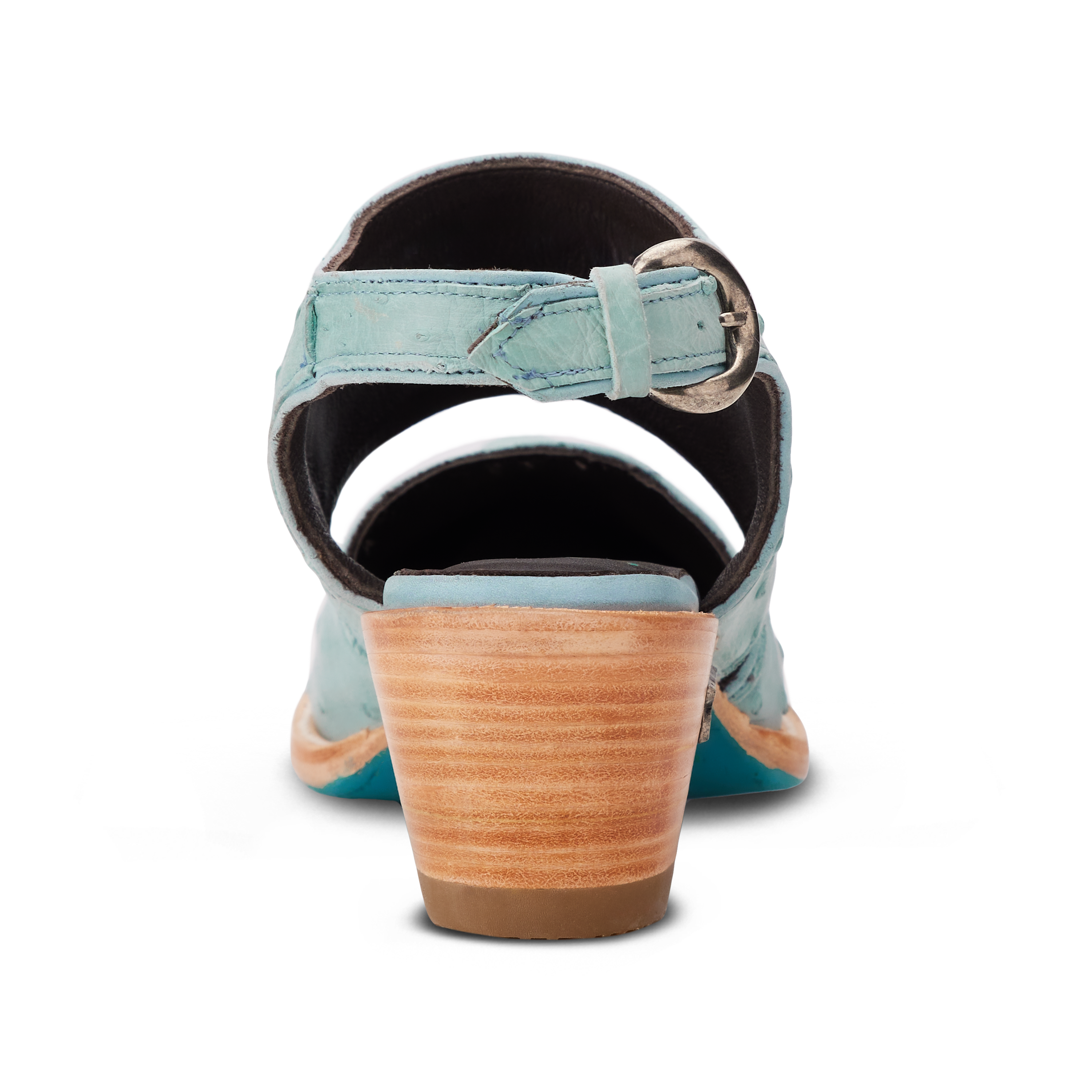 Lane Plain Jane Slingback Mule - Powder Blue Ostrich