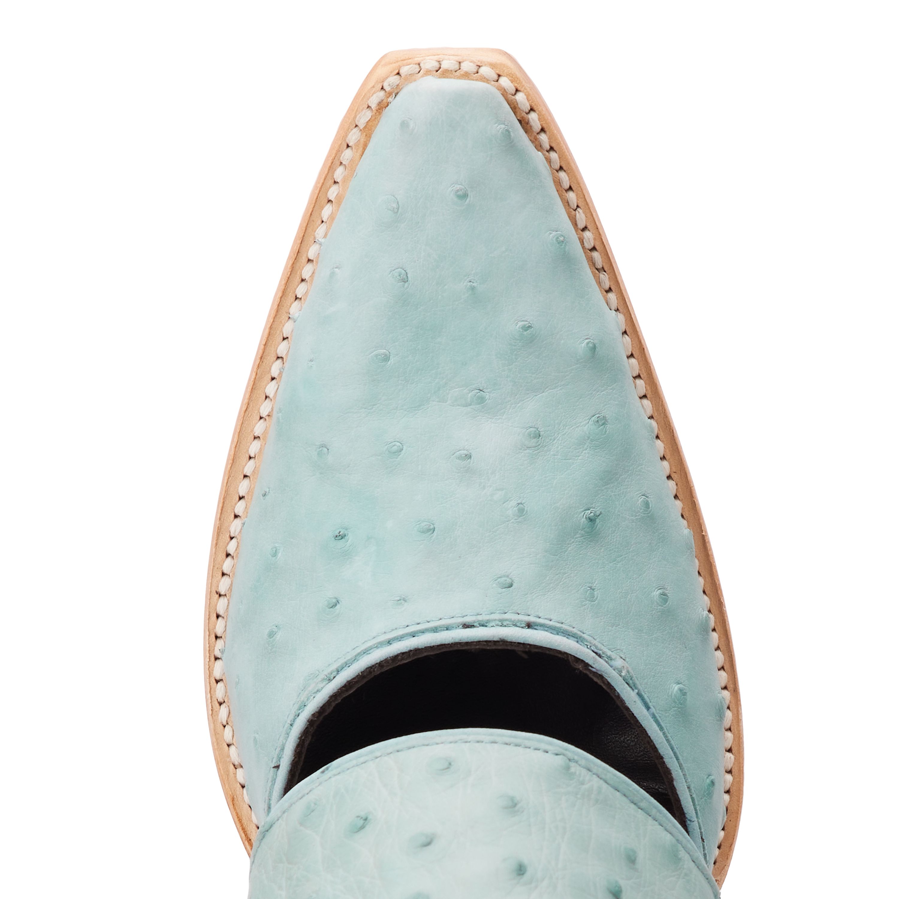 Lane Plain Jane Slingback Mule - Powder Blue Ostrich