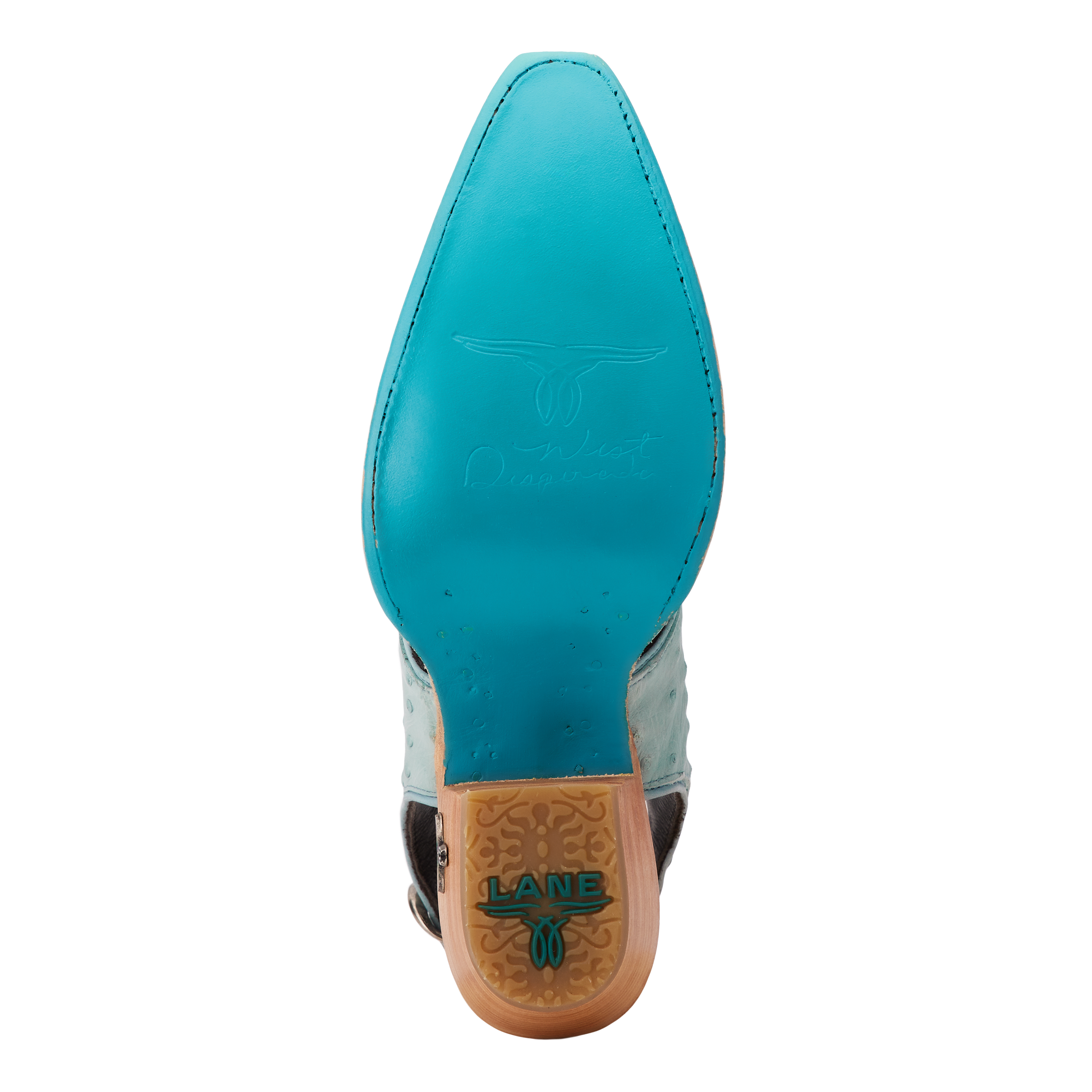 Lane Plain Jane Slingback Mule - Powder Blue Ostrich