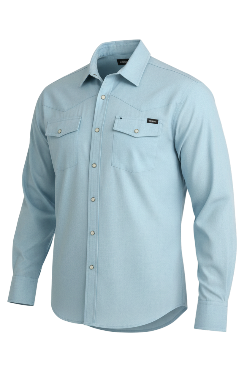 CINCH MENS CAMP SHIRT - BLUE