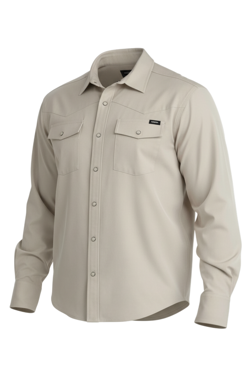 CINCH MENS CAMP SHIRT - KHAKI