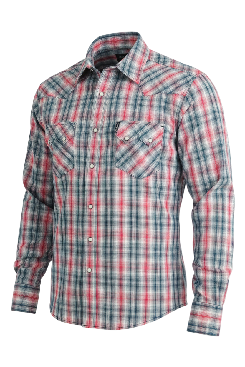 CINCH MENS WESTERN SHIRT PLAID - WHITE