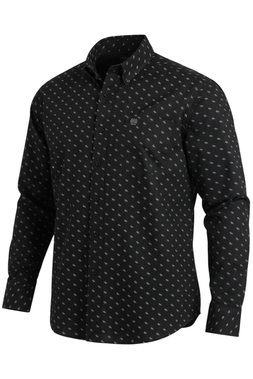 CINCH MEN'S PRINT SHIRT - BLACK**FINAL SALE**