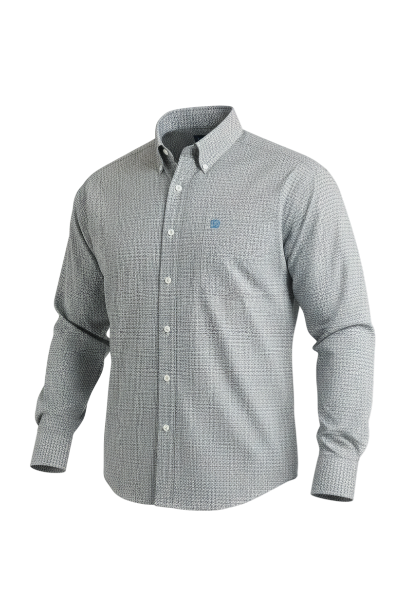 CINCH MEN'S PRINT SHIRT - WHITE**FINAL SALE**