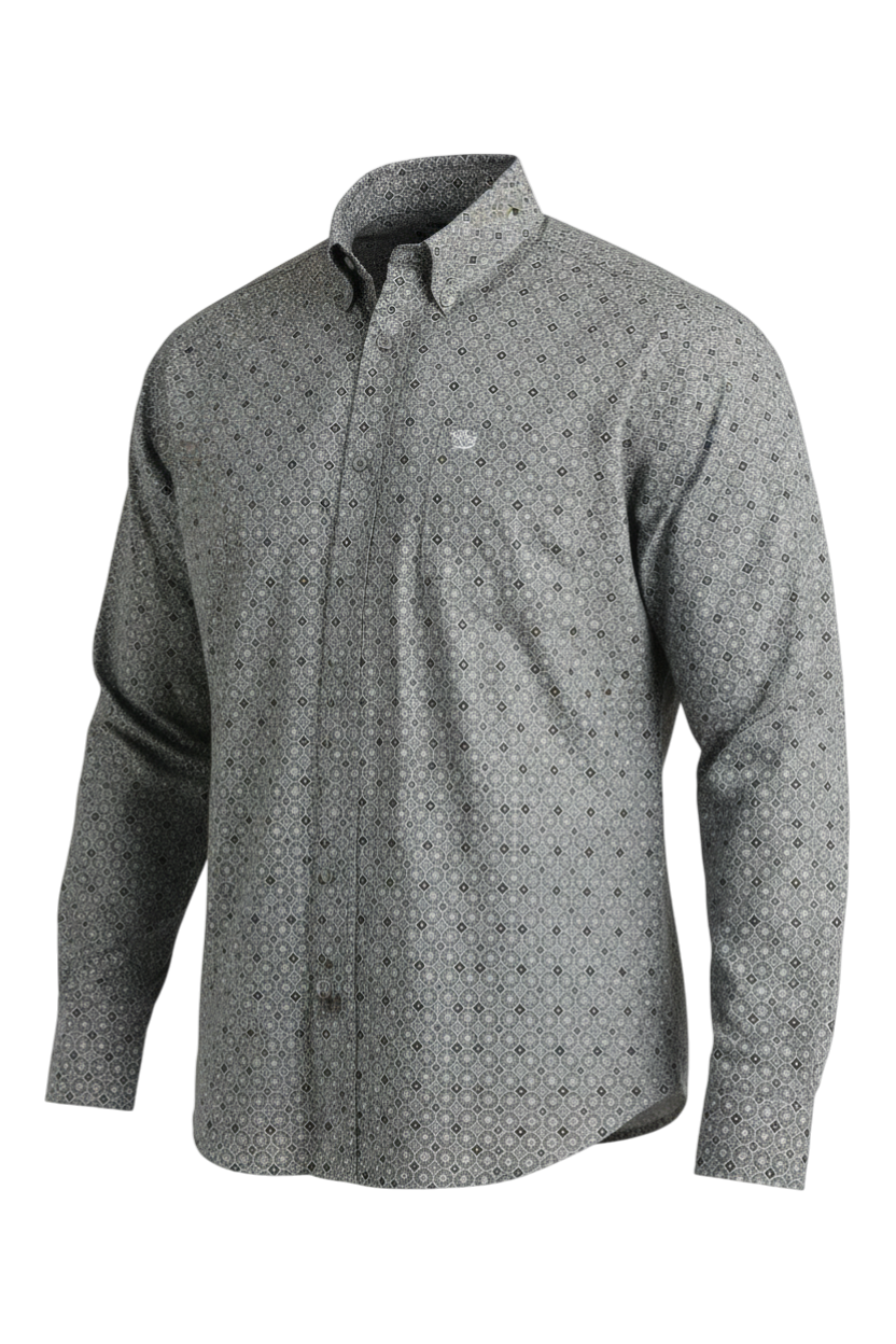CINCH MEN'S PRINT SHIRT - GRAY**FINAL SALE**