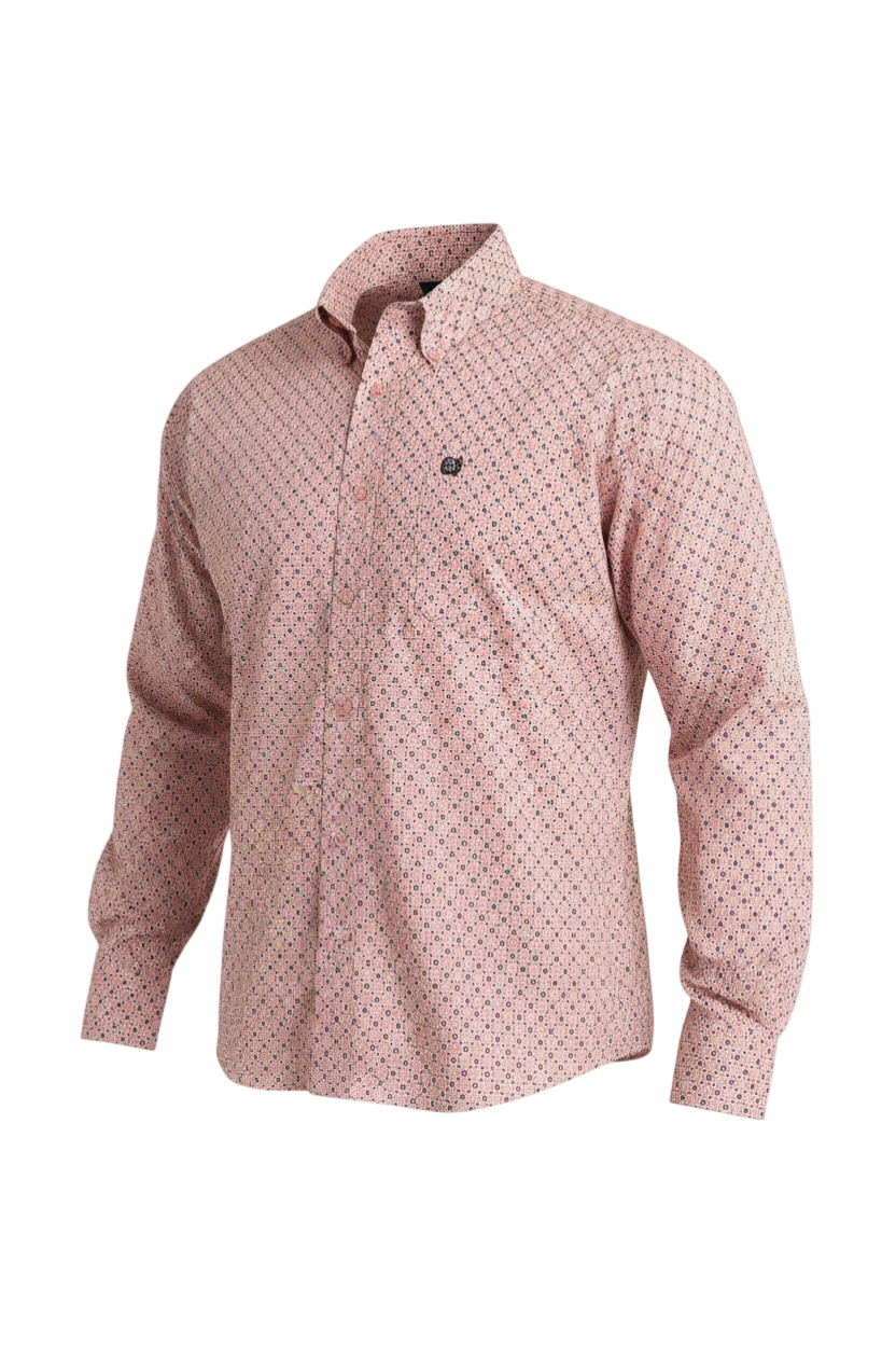 CINCH MEN'S PRINT SHIRT - PINK**FINAL SALE**