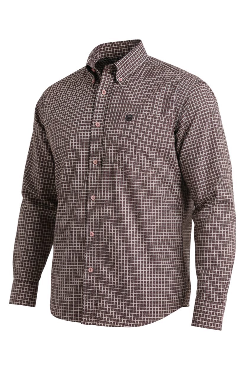 CINCH MEN'S PRINT SHIRT - PINK**FINAL SALE**