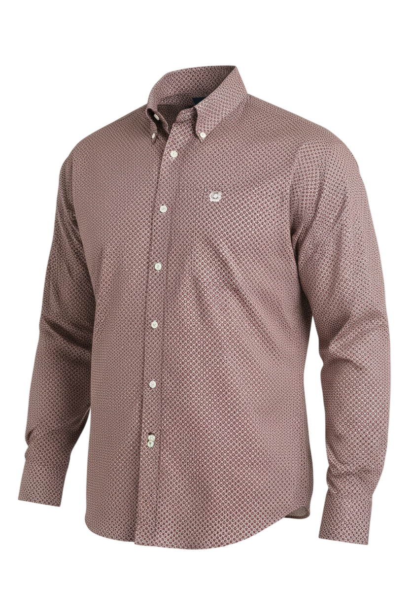 CINCH MEN'S PRINT SHIRT - PINK**FINAL SALE**