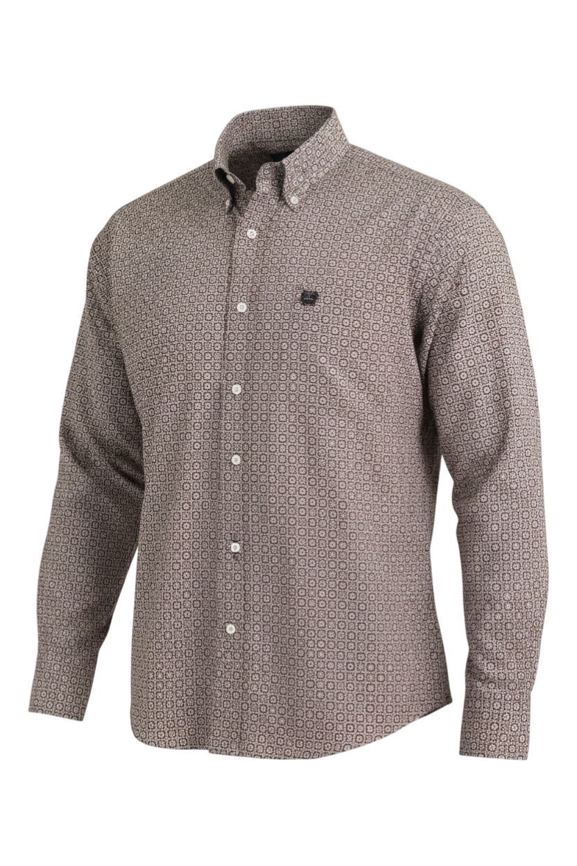 CINCH MEN'S PRINT SHIRT - BURGUNDY**FINAL SALE**