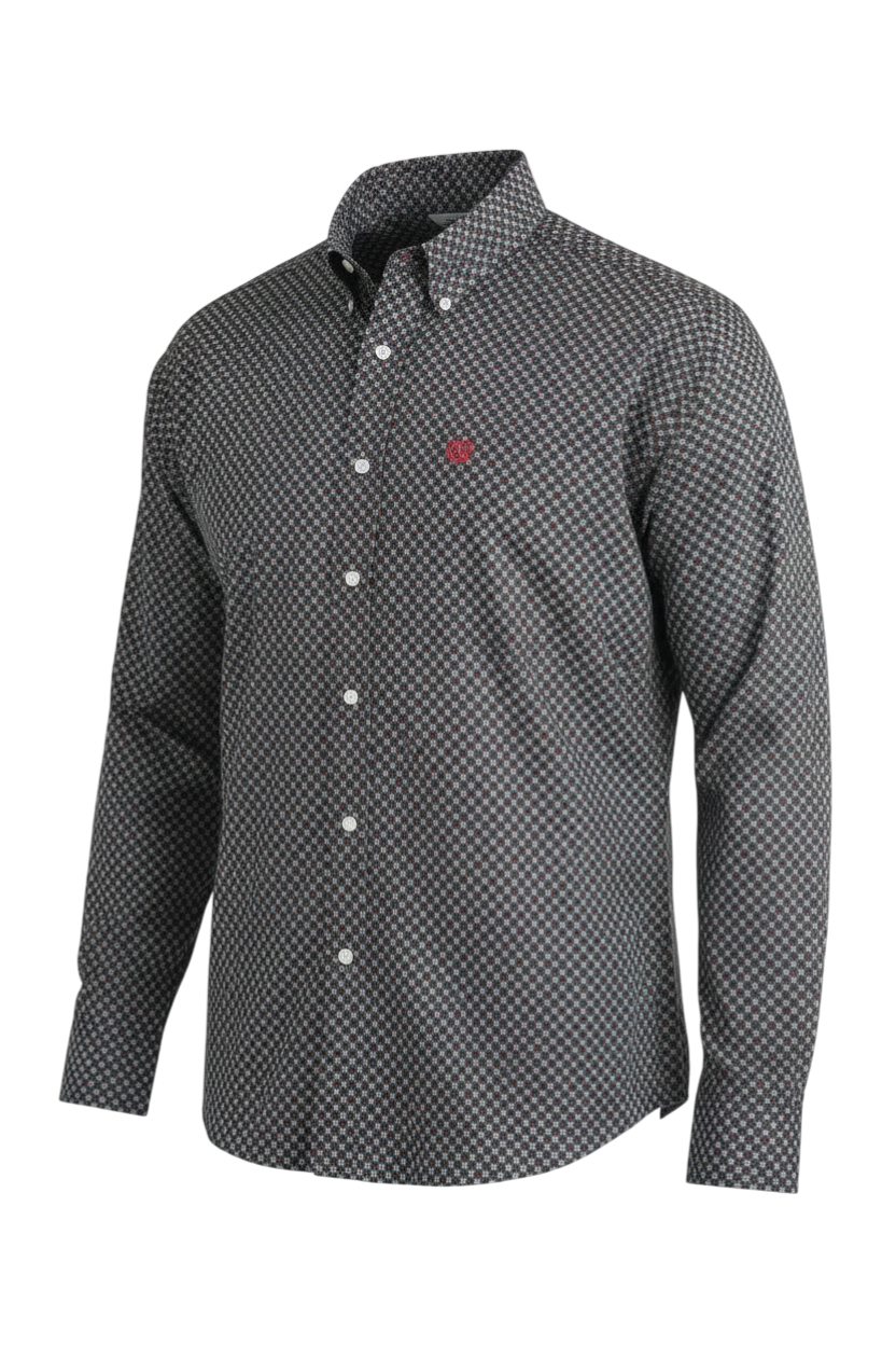 CINCH MENS PRINT SHIRT - BLACK