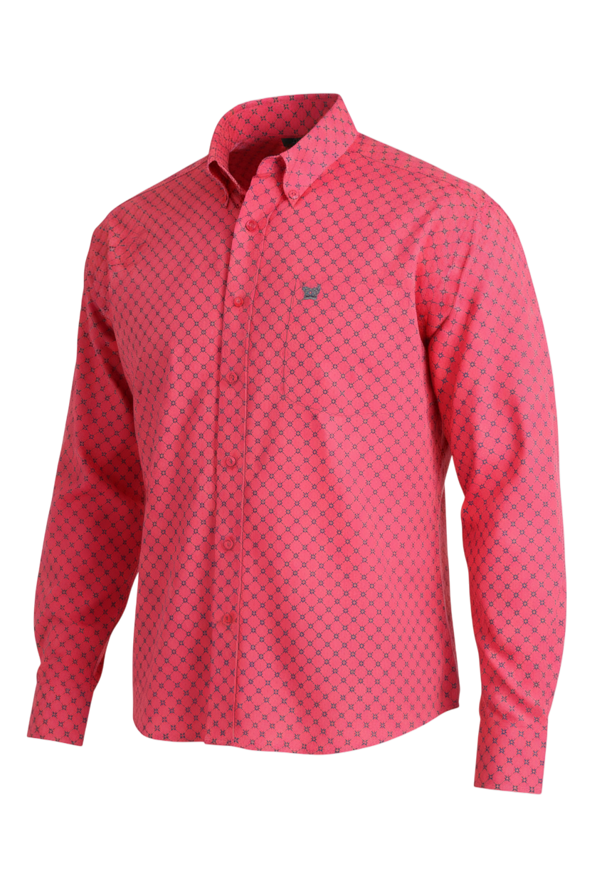 CINCH MENS PRINT SHIRT - PINK