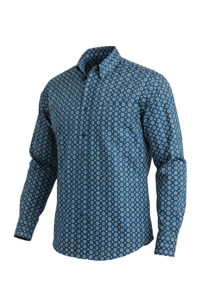 CINCH MENS PRINT SHIRT - BLUE
