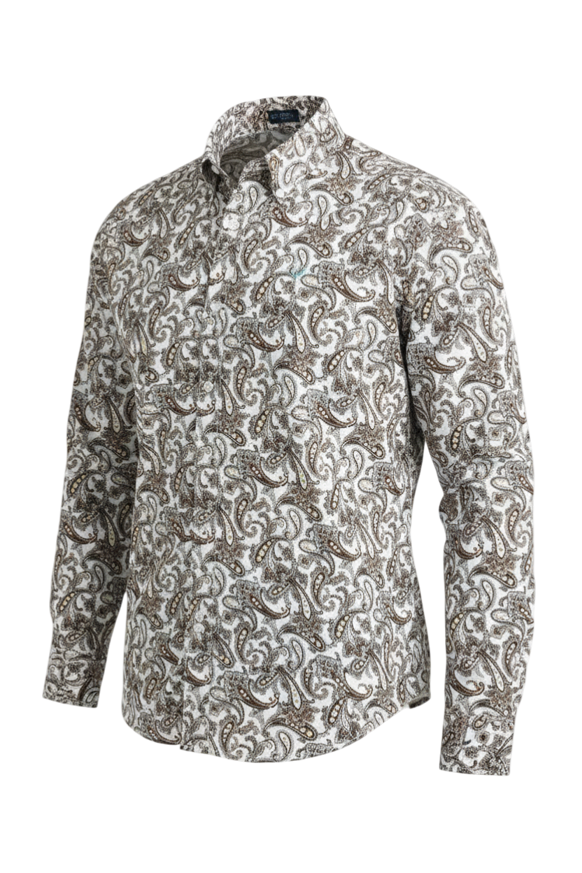 CINCH MENS LONG SLEEVE PRINT SHIRT - WHITE