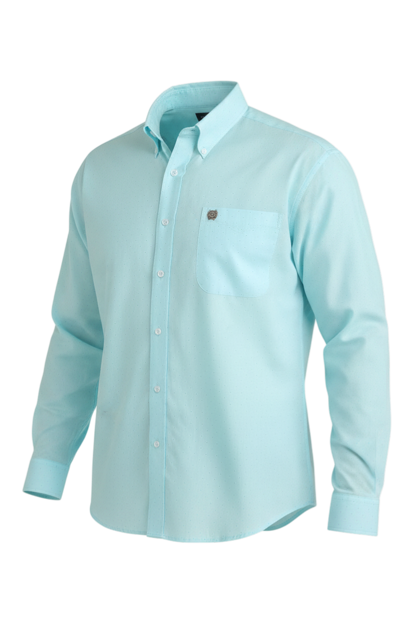 CINCH MENS LONG SLEEVE PRINT SHIRT - BLUE