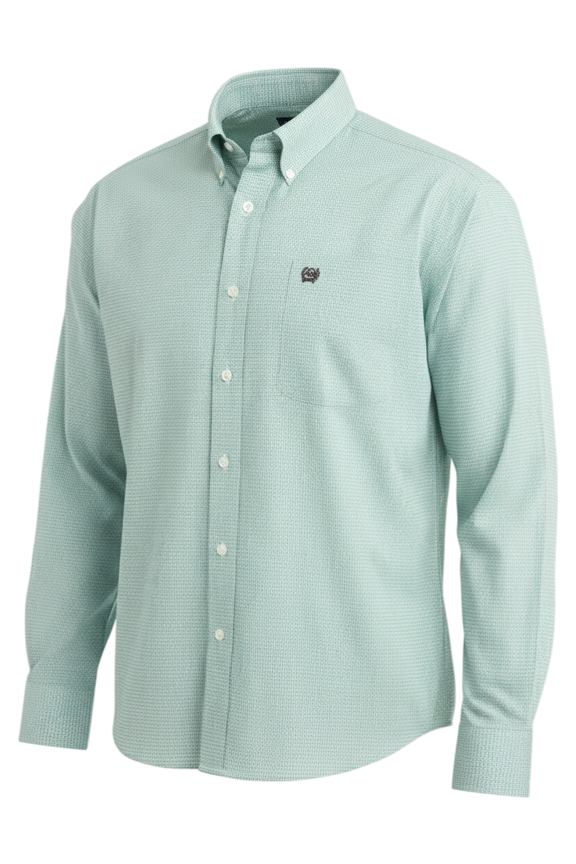 CINCH MENS LONG SLEEVE PRINT SHIRT - BLUE