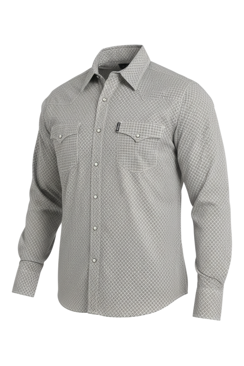 CINCH MEN'S PRINT WESTERN SHIRT - GRAY