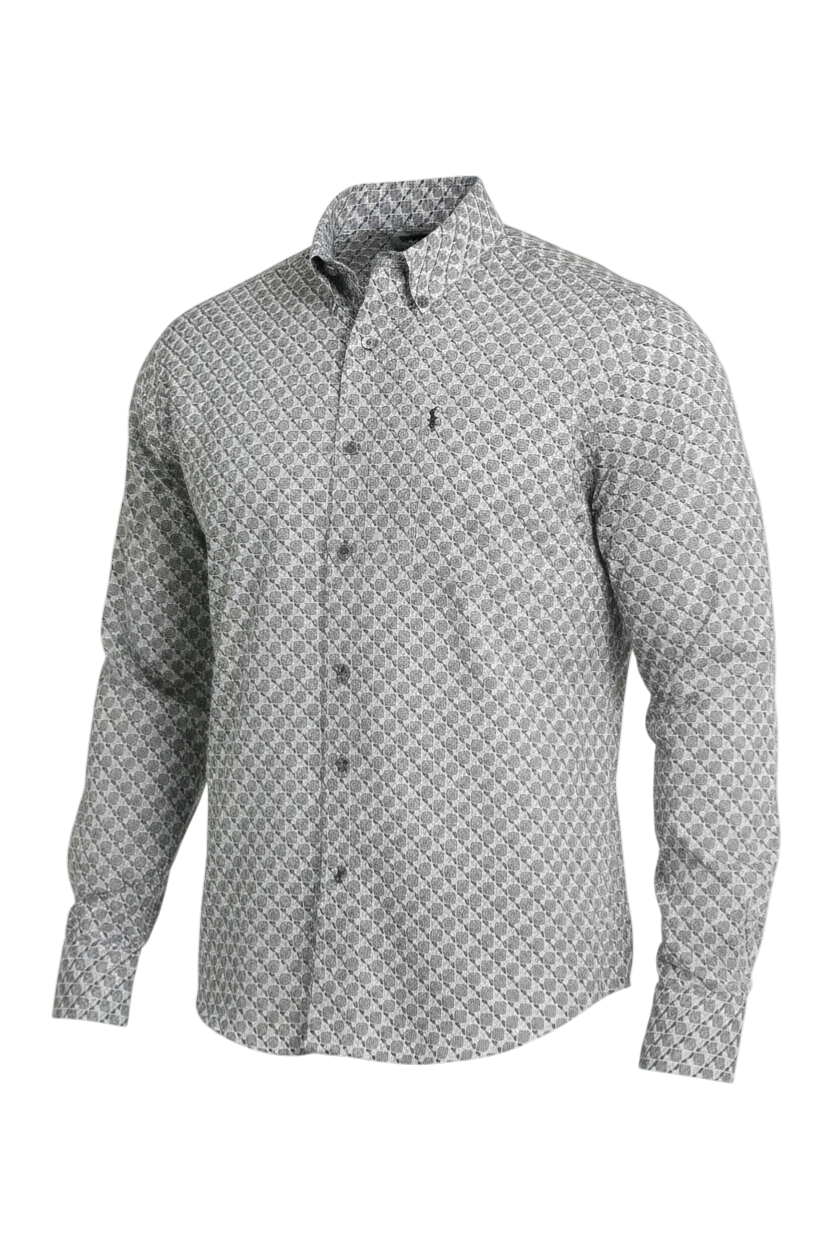 CINCH MEN'S PRINT MODERN SHIRT - GRAY**FINAL SALE**