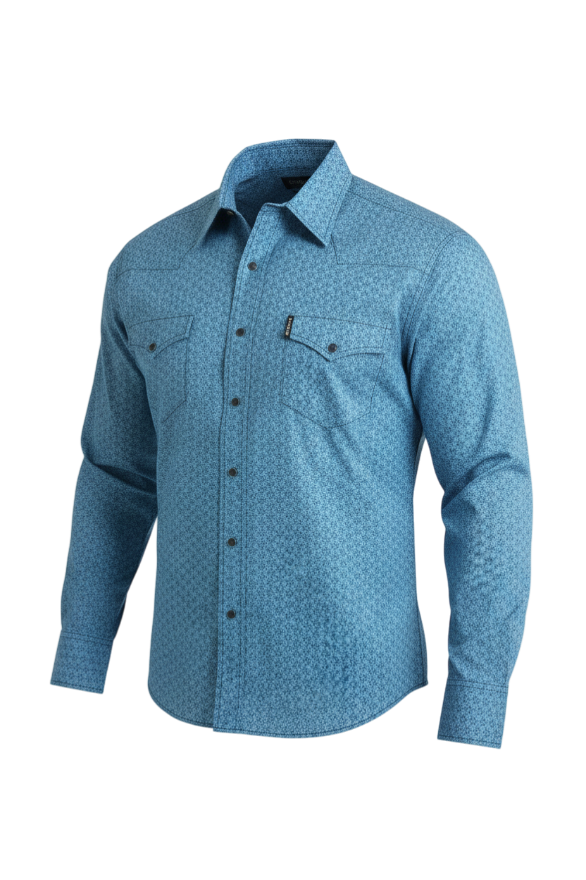 CINCH MEN'S PRINT WESTERN SHIRT - BLUE