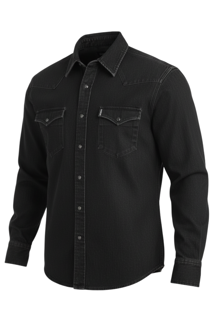 CINCH MENS WESTERN SHIRT SOLID - BLACK