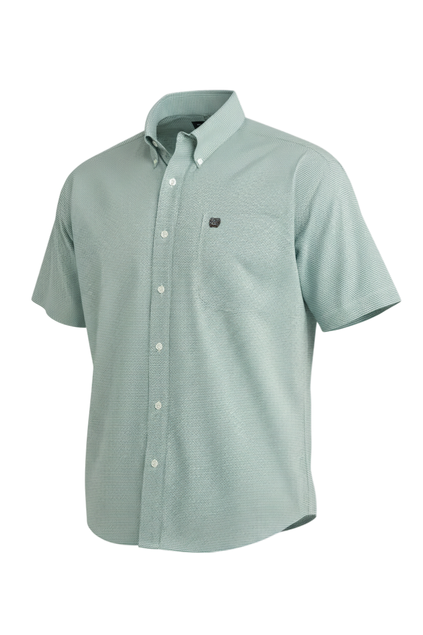 CINCH MENS SHORT SLEEVE PRINT SHIRT - BLUE