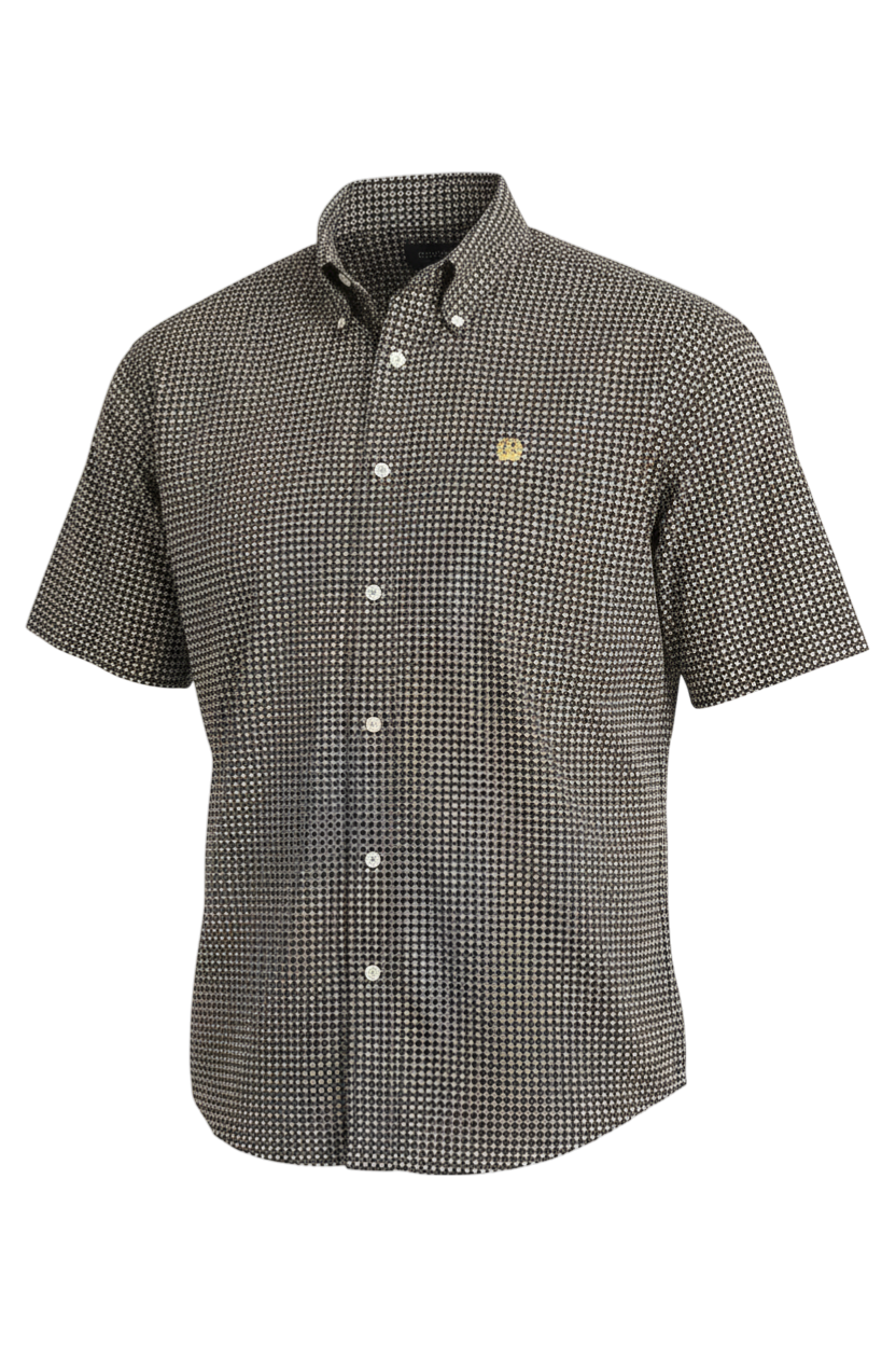 CINCH MENS SHORT SLEEVE PRINT SHIRT - BROWN