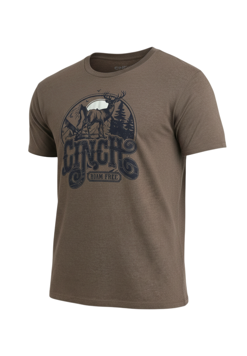 CINCH MEN'S T-SHIRT - BROWN**FINAL SALE**